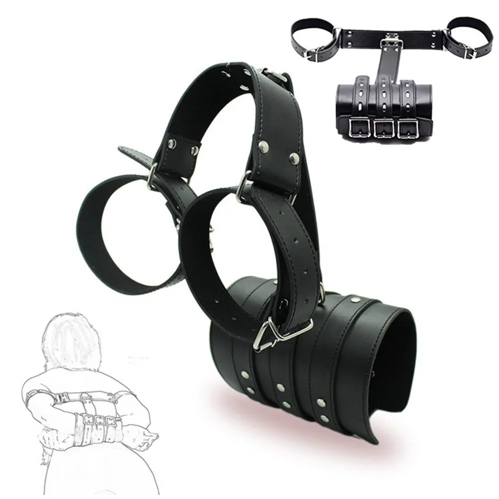 أصفاد جلدية Bdsm الأشرطة الجنس لعب SM مثير عبودية الأصفاد الأسلحة خلف الظهر القيود المثيرة ألعاب جنسية للنساء الأزواج #1