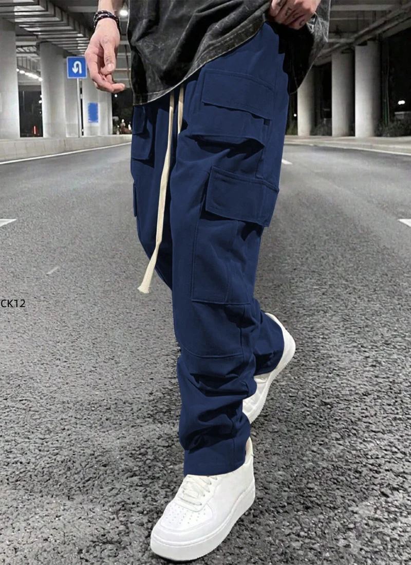 

New Style American Style Casual Pants Blackcargo Pants Multi-pocket Loose Fit Wide Leg For Men Spring Summer