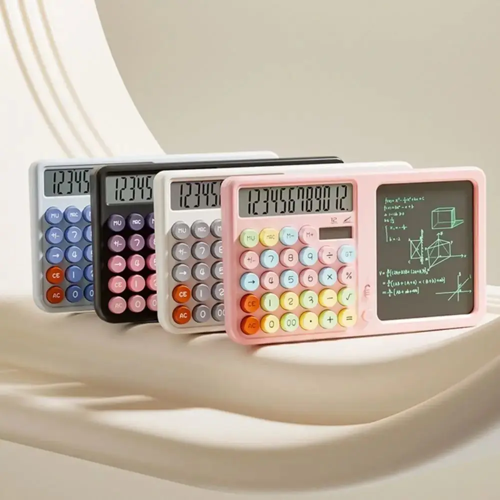 Taschenrechner mit großem Display und Notizblock, Augenschutzbildschirm, 12-stellige Funktionsrechner mit Tablet-LCD-Bildschirm