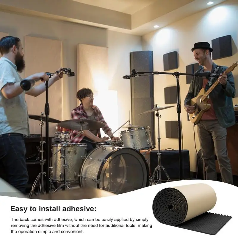 2M/1M Self Adhesive Sound Absorbing Panel Sound Pads Acoustic Panels Barrier for Car Studio Waterproof Sound Proof Padding