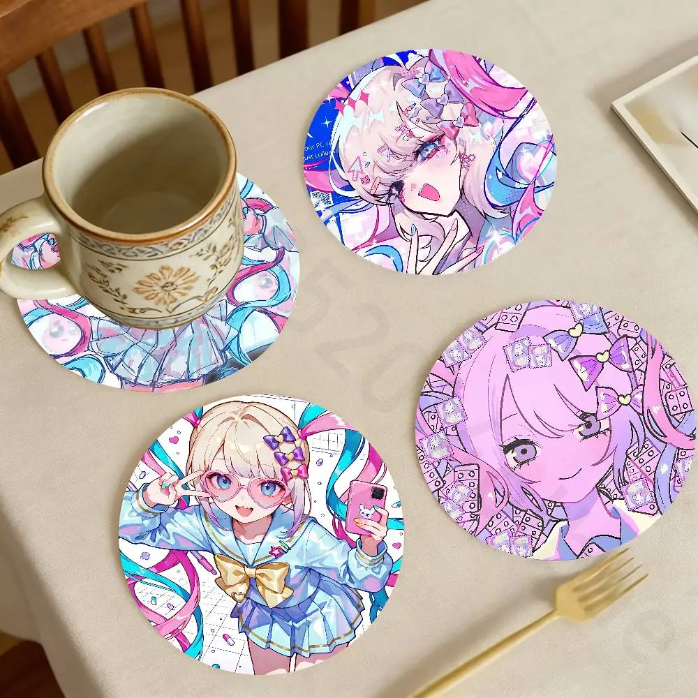 

K-Kangel Needy Streamer Overload Wooden Theme Desktop Heat Mats Home Decor Coffee Mug Coasters For Office Restaurant