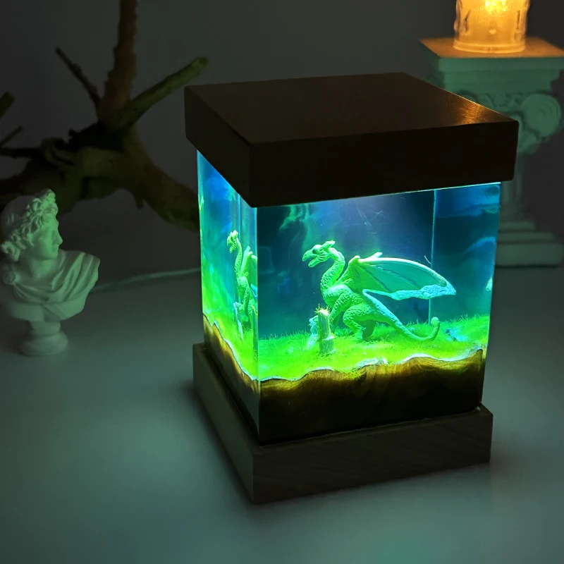 Magic Beast Organism Resin Table Light Creactive Art Decoration Lamp Gorilla Griffin Dragon Theme Night Light  USB Charge