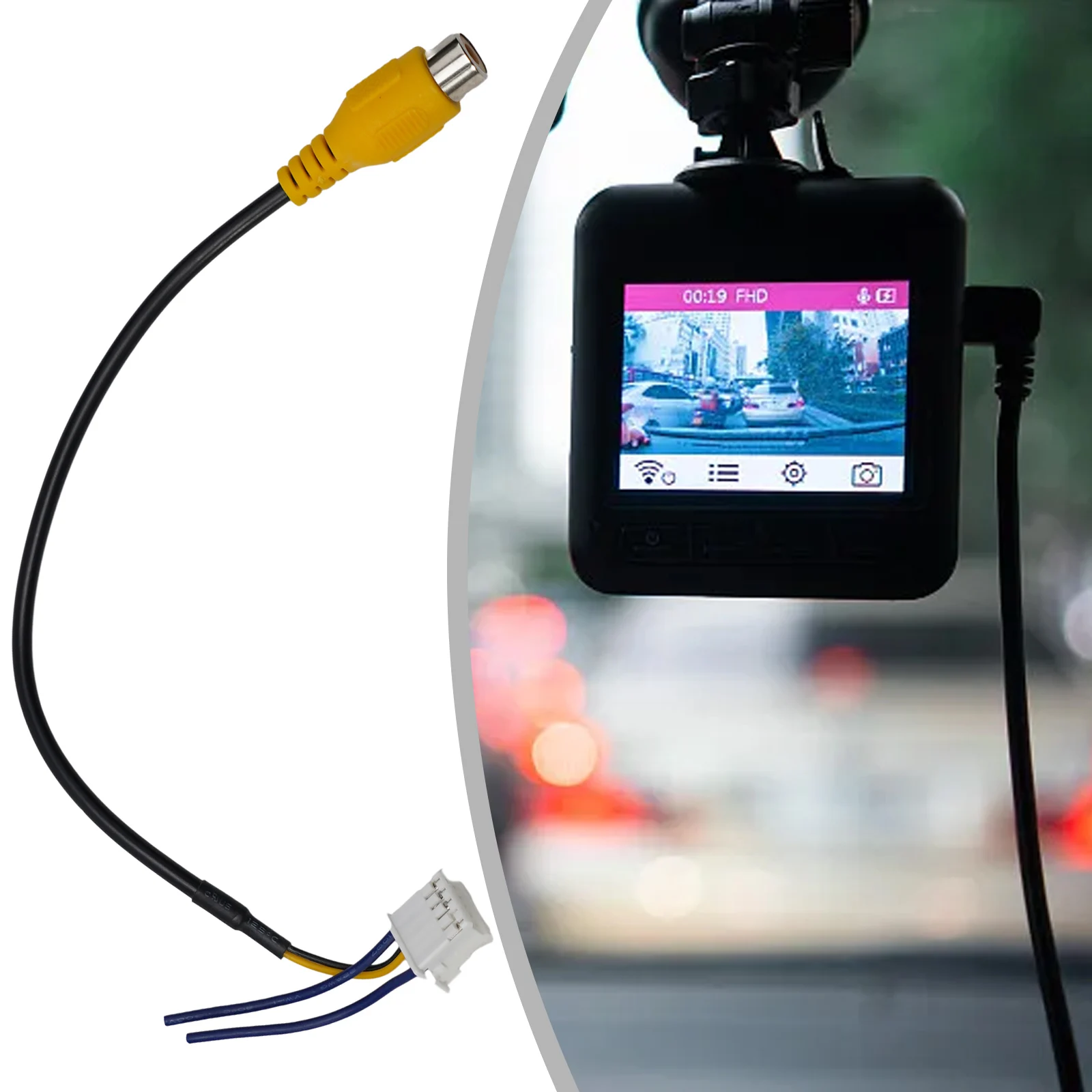 Car Multimedia Cable Rearview Camera Connector Wear-resistant Anti-corrosion High-quality Materials Manual Measurement