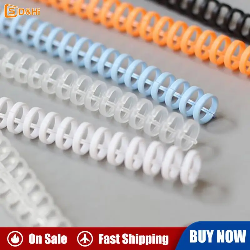 5pcs 30 Holes Loose-leaf Plastic Binding Ring Spring Spiral Rings Office Supplies For Kid Paper Notebook Office Supplies