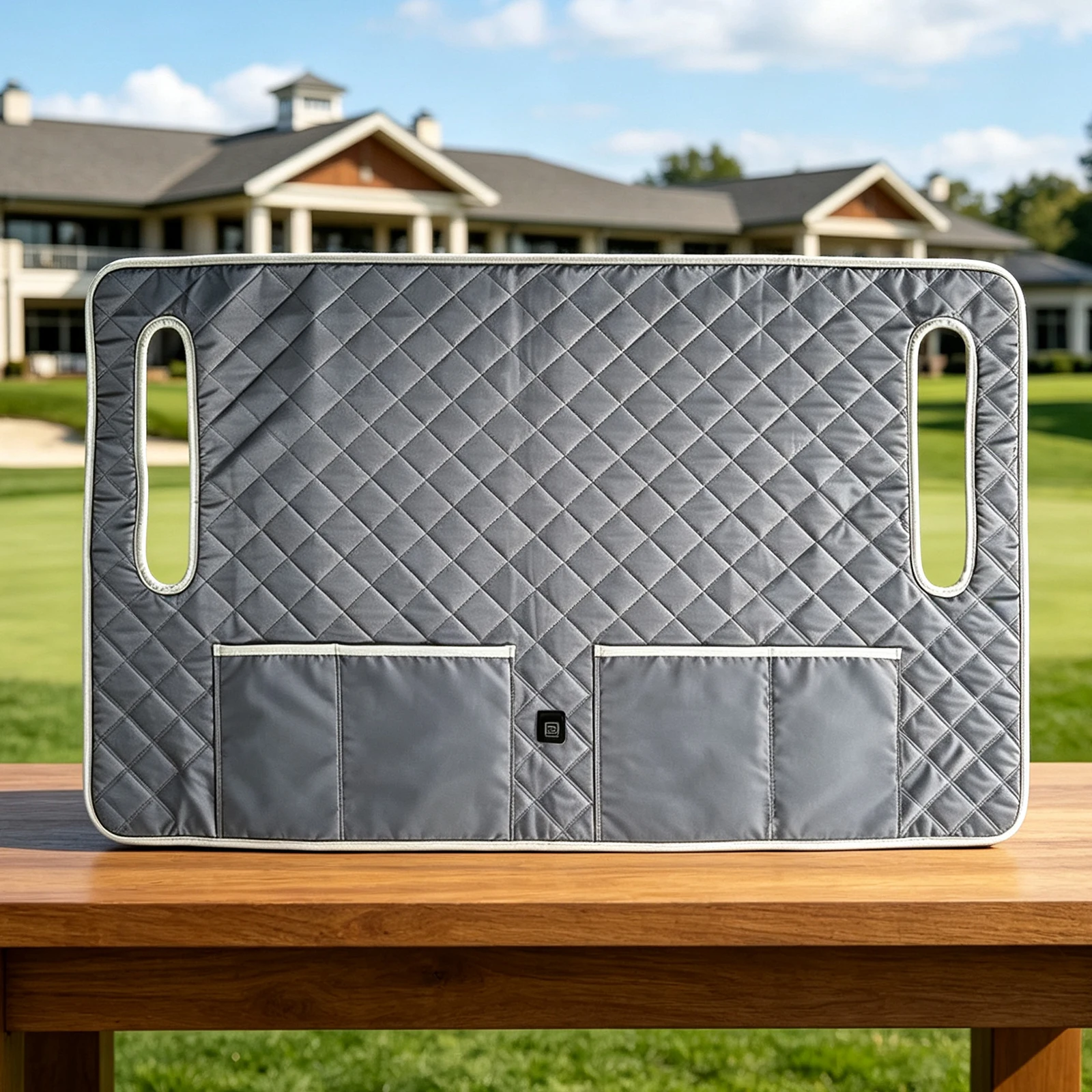 Golf Cart Heating Seat Cover 4-Zone USB Electric Pad 3-Level Temp Non-Slip Waterproof Gray