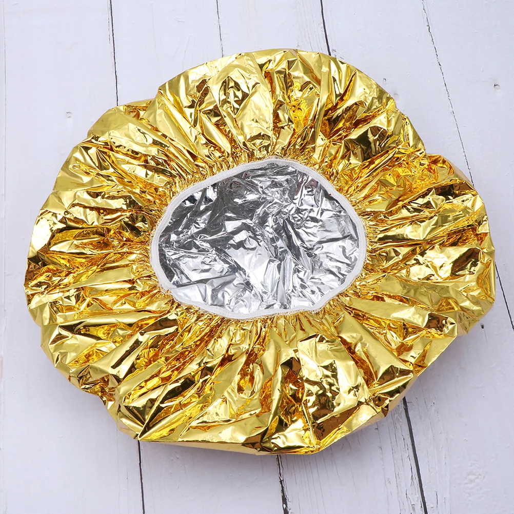 

10Pcs Aluminum Foil Hair Caps Heat Insulation Elastic Deep Conditioning Hair Treatment Caps Hairdressing Cap Suitable for Spa