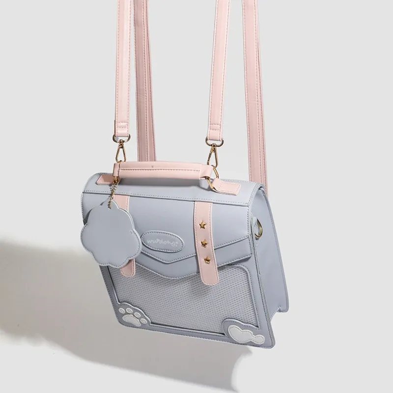 Dog Paw Love Star Itabag Backpacks Y2K English Transparent Crossbody Anime Badge High Capacity Backpacks Women's Handbag New