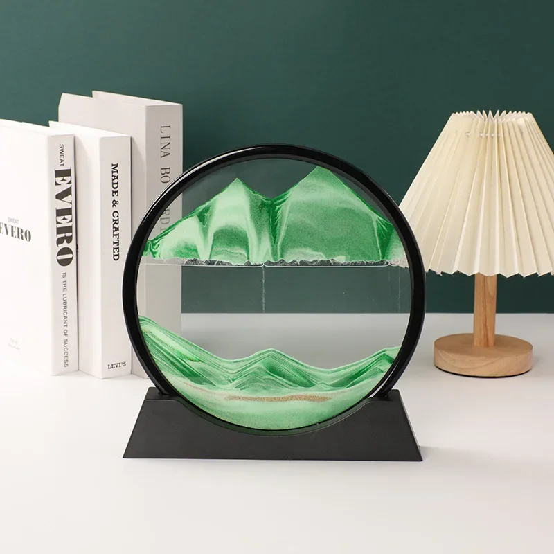 Sandscape الحركية الرمال الفن الإطار الرمال المتحركة ثلاثية الأبعاد الديناميكية السائل الساعة الرملية تتحرك الرمال اللوحة تتدفق الرمال مكتب ديكور المنزل الهدايا #4