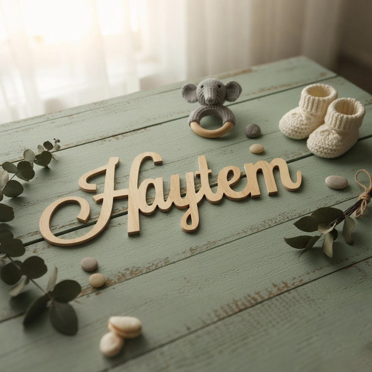 1pc Personalized customized name wooden sign Customizable letters or names, baby crib label, wall art decoration wall sticker,