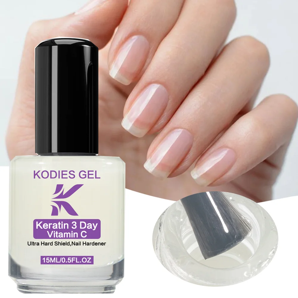 KODIES GEL Rinforzante per unghie da 3 giorni Smalto per crescita normale Tinta naturale Protezione per unghie Finitura Indurente più forte per la cura della riparazione