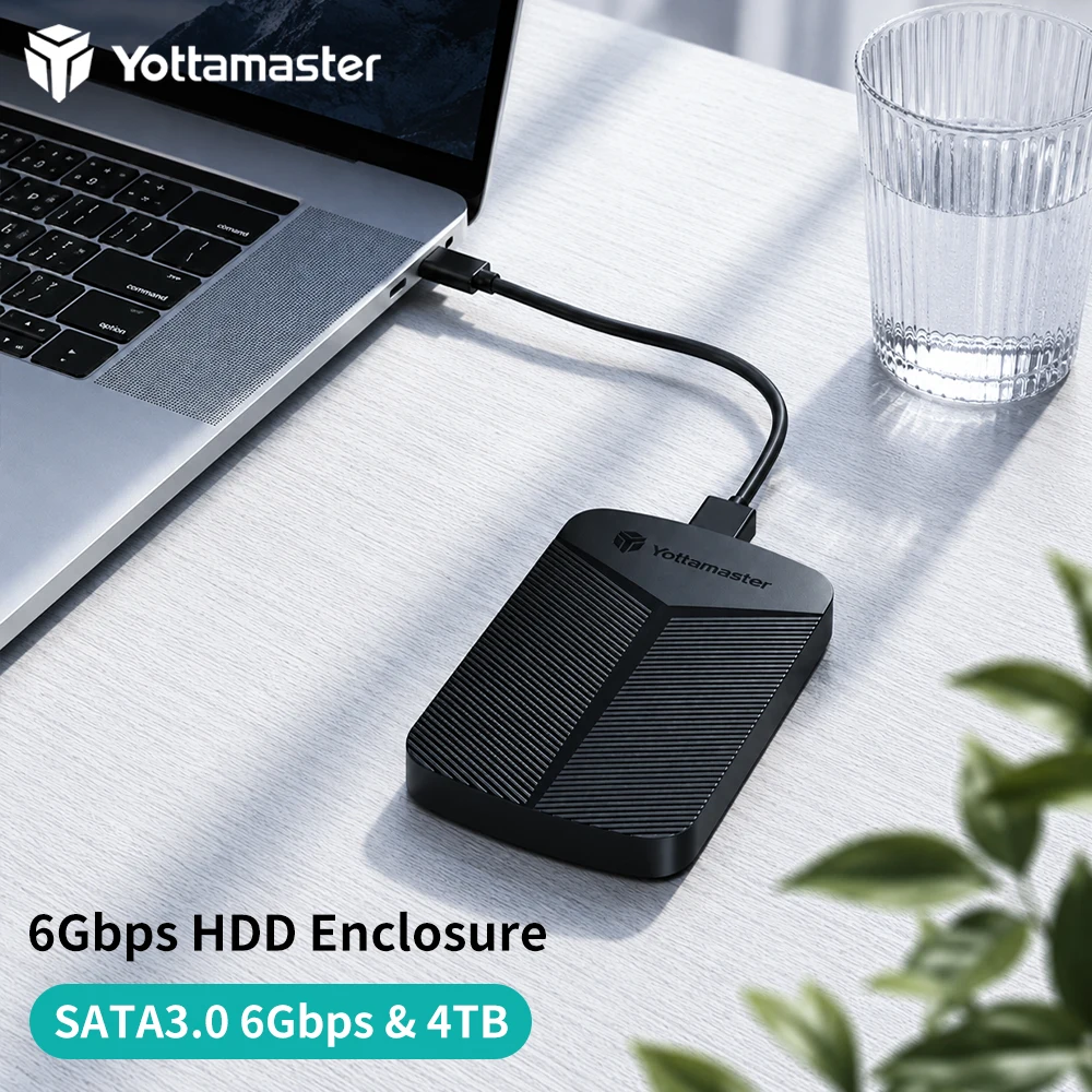 

Yottamaster 2.5 Inch 6Gbps HDD Case SATA to USB3.0/Type-C HDD Enclosure USB-C External SATA HDD Enclosure for Windows Mac Linux