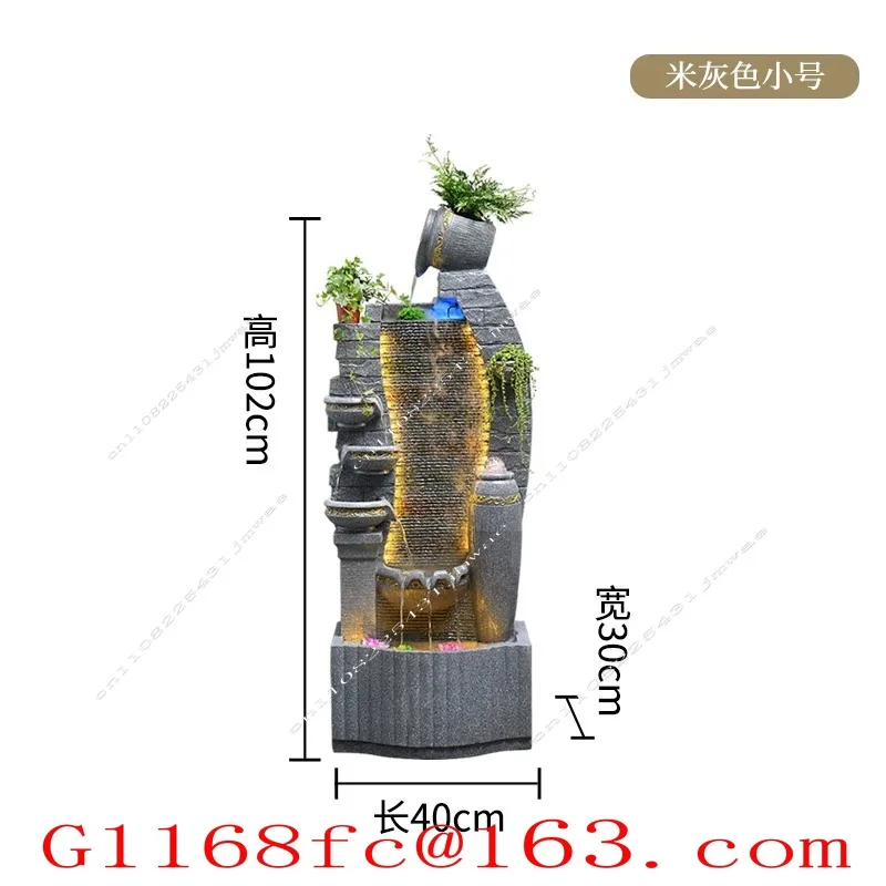 Outdoor Stone Garden Fountain and Garden Fountain Indoor Waterfall Wall Decoration, Used for Courtyard and Backyard Decoration