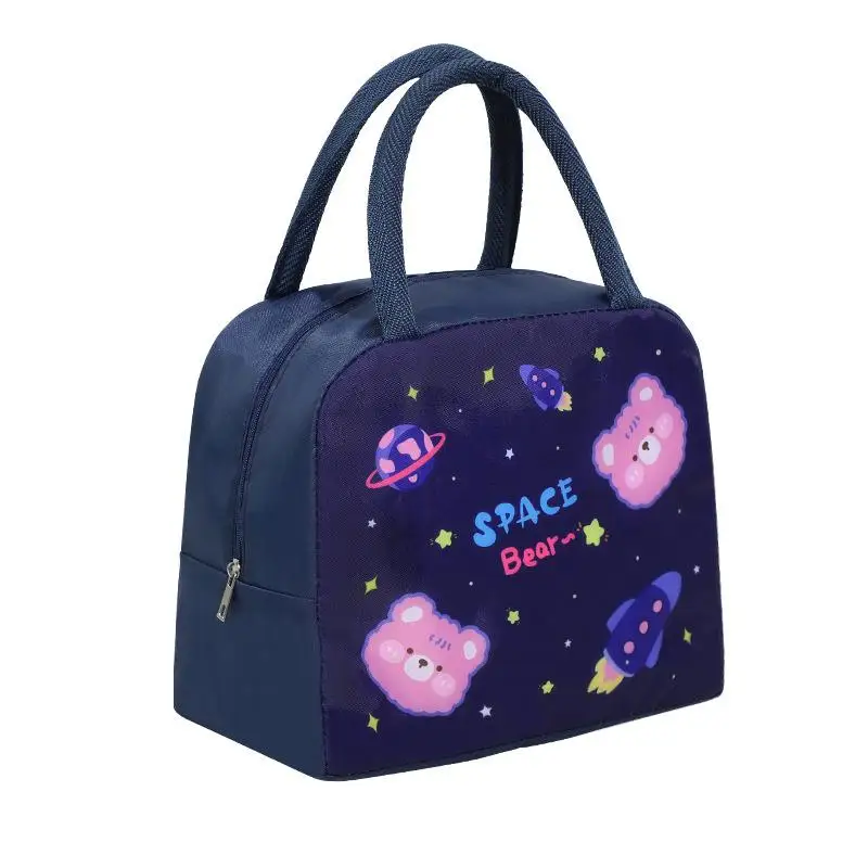 Saco de almoço da folha de alumínio dos desenhos animados, Isolamento animal Bento Bag, Saco de arroz, Bolsa para estudante, Bonito