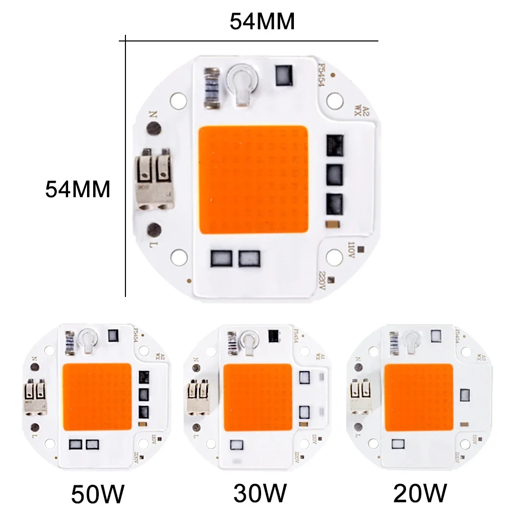 AC220V COB LED خرزة مصباح رقاقة الذكية IC لا حاجة سائق 10 واط 20 واط 30 واط 50 واط COB وحدة DIY بها بنفسك نمو النبات ضوء LED كشاف ضوء لمبة