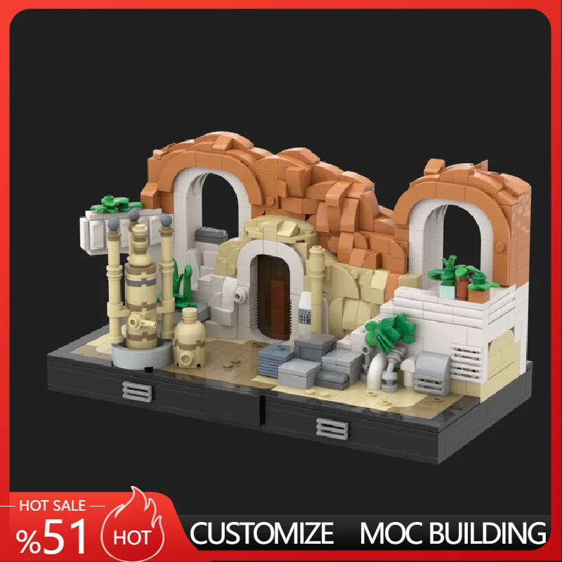 ชุดตัวต่อ 885 ชิ้น รุ่น Star Battle Desert Farmhouse MOC แบบประกอบเองได้ ของเล่นเด็ก ดีไซน์เรียบง่าย ของขวัญสำหรับเทศกาล