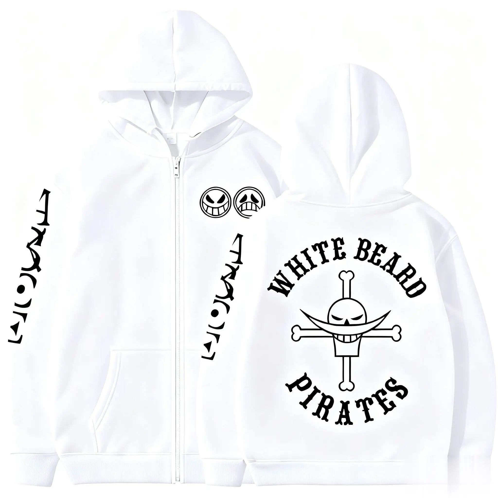 Felpa con cappuccio unisex in un unico pezzo con zip Giacca anime Stampa teschio Grafica Streetwear Pullover casual Uomo Donna Felpa Moda autunnale