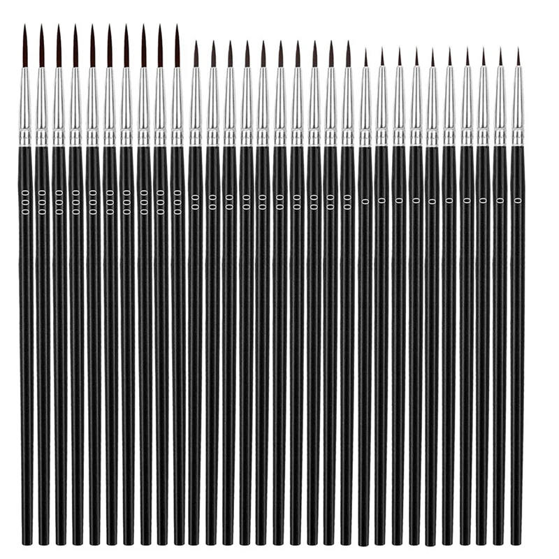 

60Pcs Thin Detail Paint Brushes Fine Tip Paint Brushes Set With 3 Size 000 00 0 Liner Brush For Crafts Watercolor