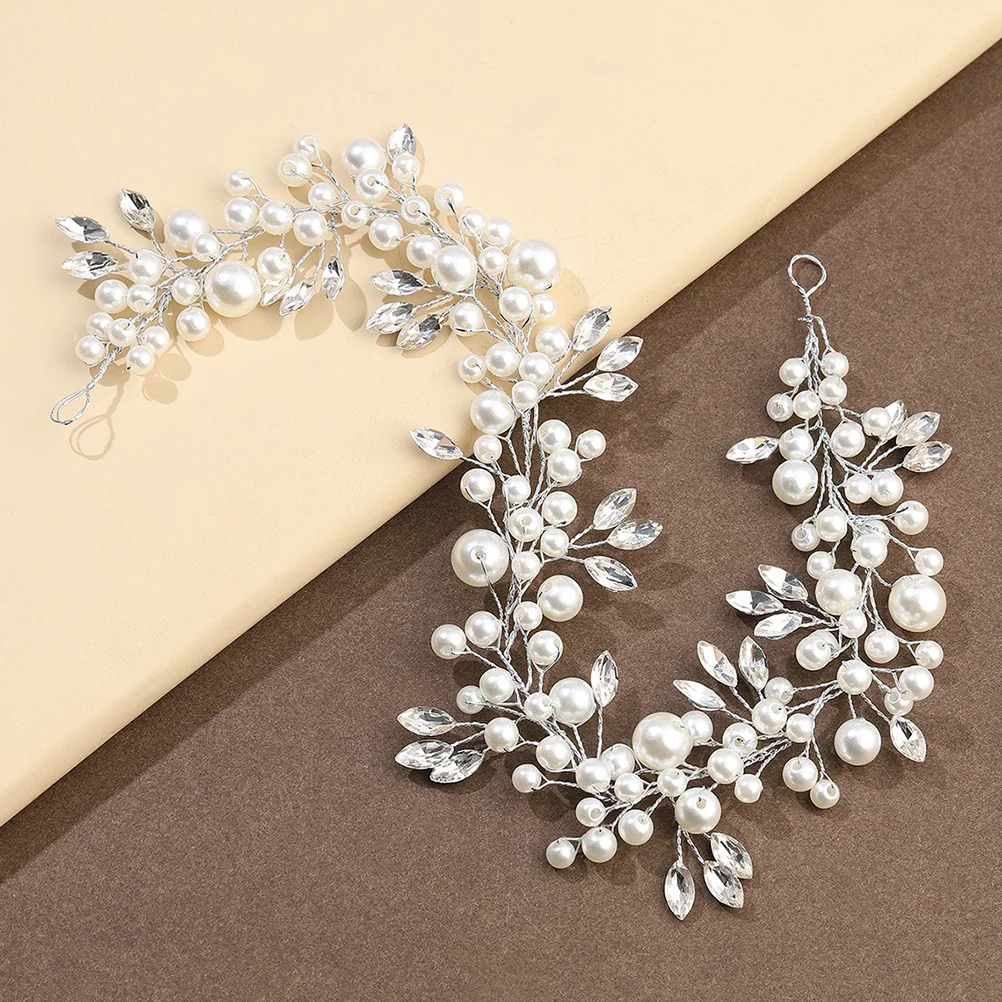 

Pearl Hair Accessory Artificial Pearl Hairband For Women Wedding Bride Headband Shiny Bridal Headdress Party Hairpiece