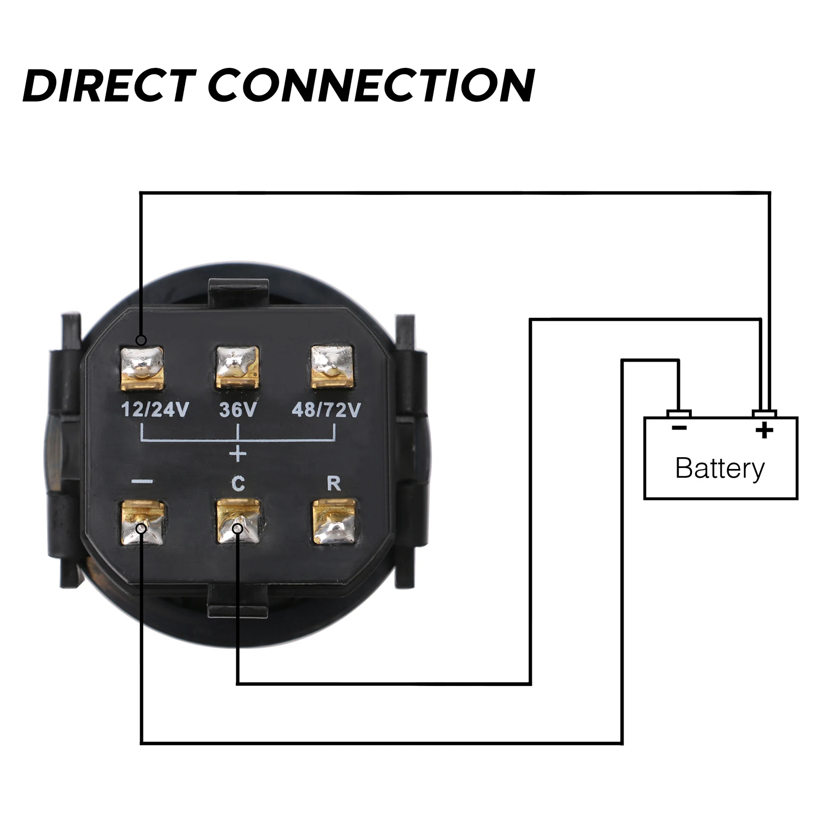 Digital  Lcd Hour Meter with led battery indicator Gauge 12V 24V 36V 48V 72V