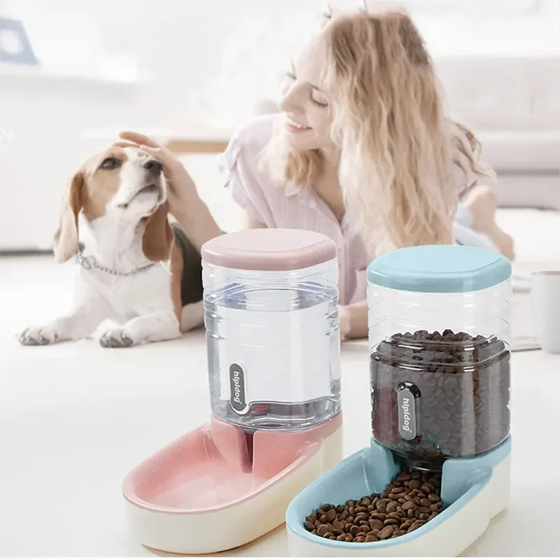 Automatische Hondenvoeder Waterer Zwaartekracht Huisdierenvoer Dispensers Kat Water Dispenser Grote Capaciteit Opslagcontainer Waterbak
