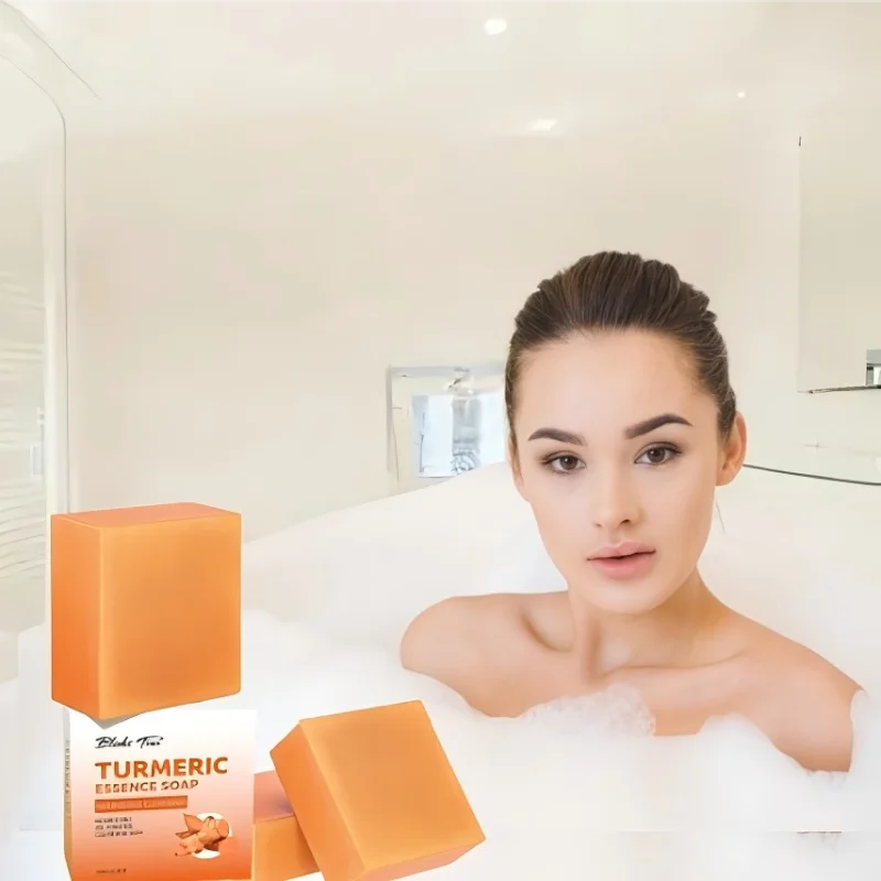 

Blithe Time Natural Turmeric Extract 100g Handmade Soap，Gently cleanses, effectively removes mites, improves skin texture