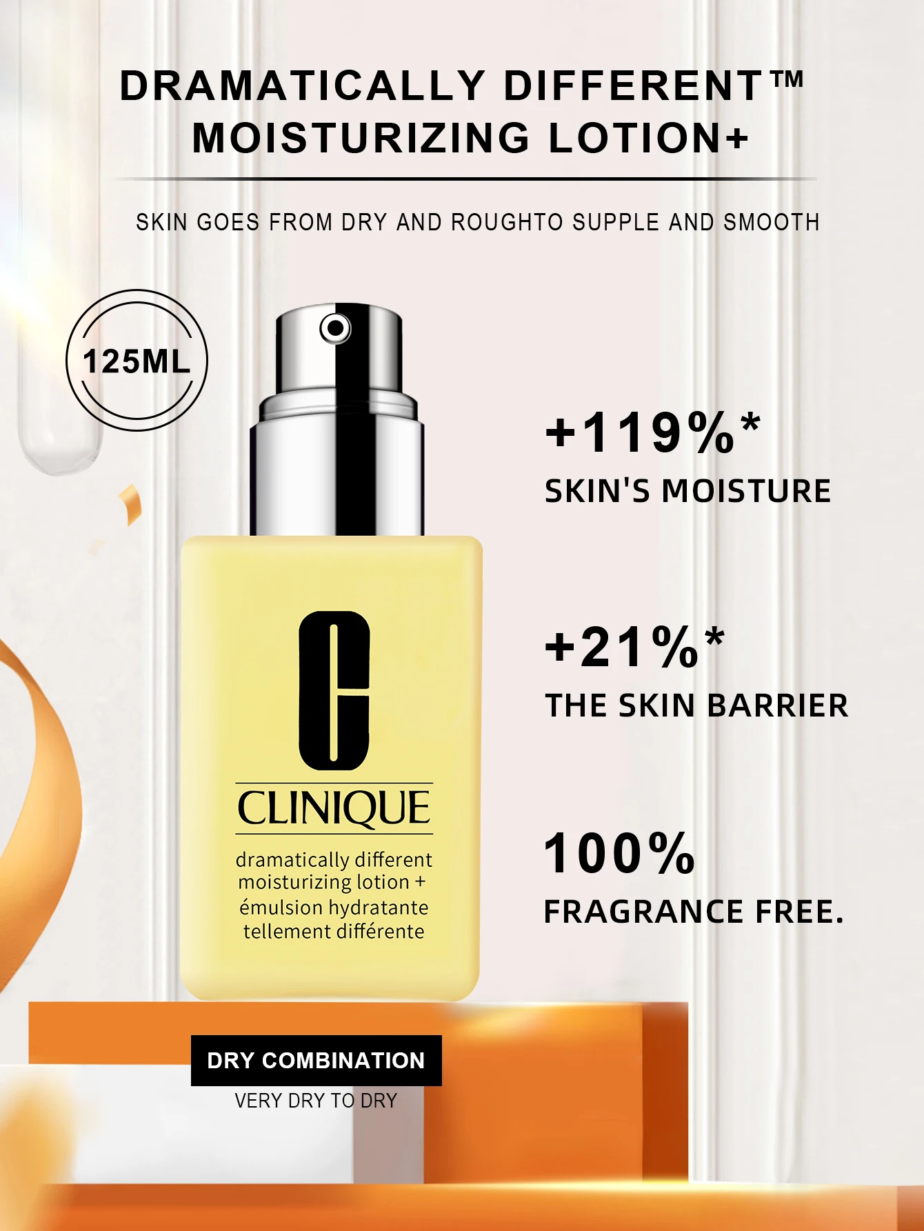 

Clinique Dramatically Different Moisturizing Lotion + With Pump - 4.2 FL.OZ./125ML - Very Dry To Dry Combination