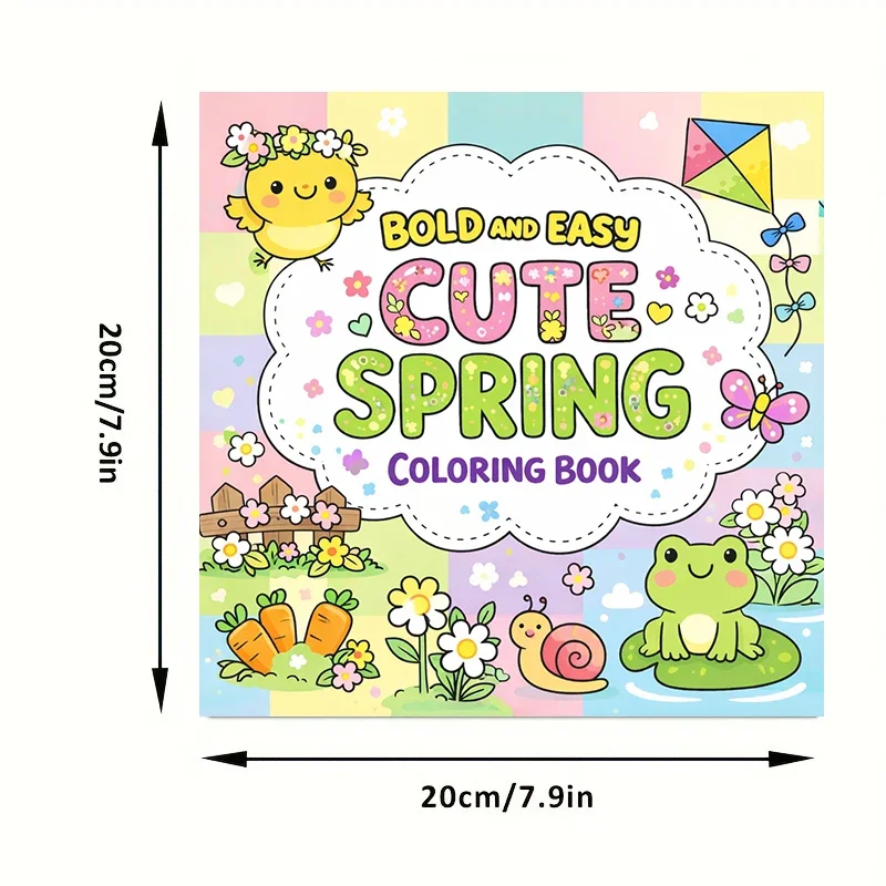 28 Pages Cute Spring Coloring Book for Adult | Colouring Book for Stress Relief, Birthday Day Gift, Back to School Supplies