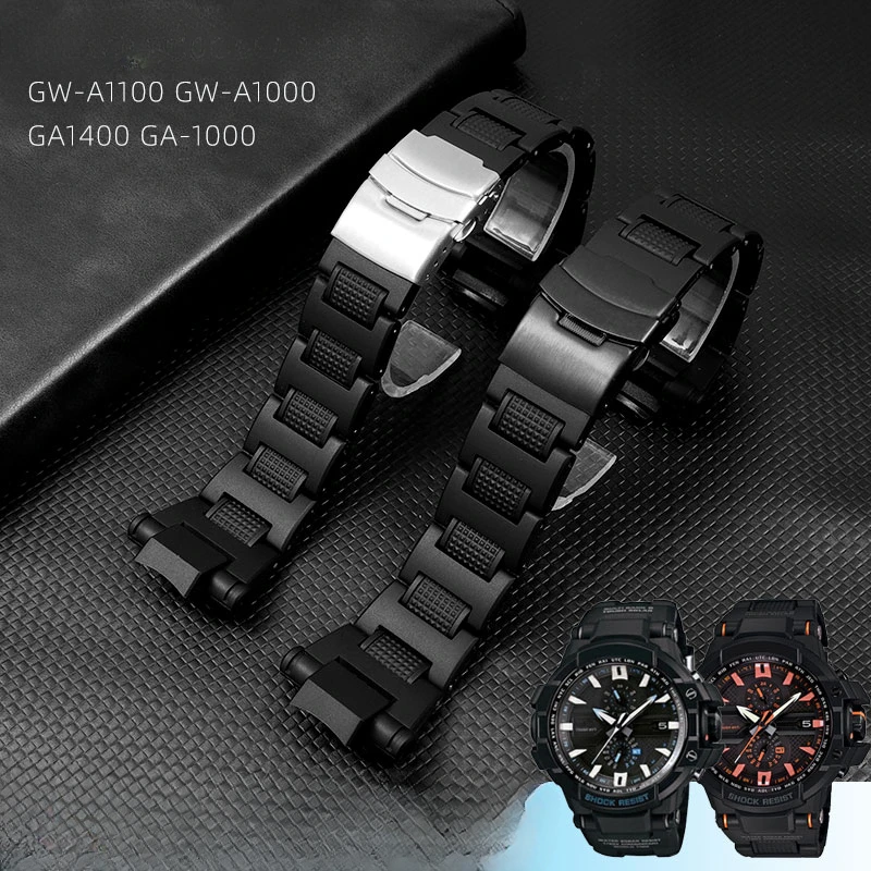 

For Casio Integrated Plastic Steel Convex Interface Fold Buckle G-SHOCK Ga-1000 1100 Airbus GW-A1100 A1000 Watch Strap