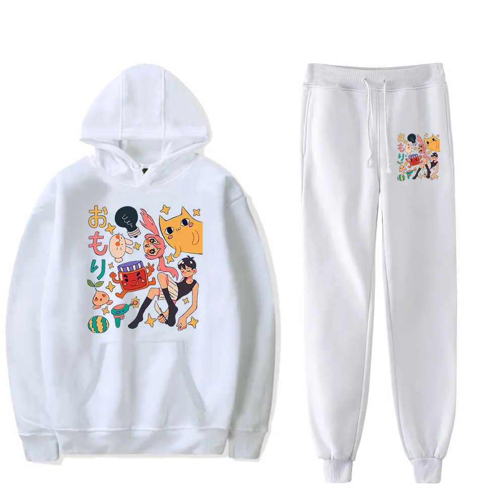 Hot Game Omori Vintage 90s PULLOVER Fashion Merch Hoodies Sports Set Men Hoodies Pants Two-Piece Pullover Women