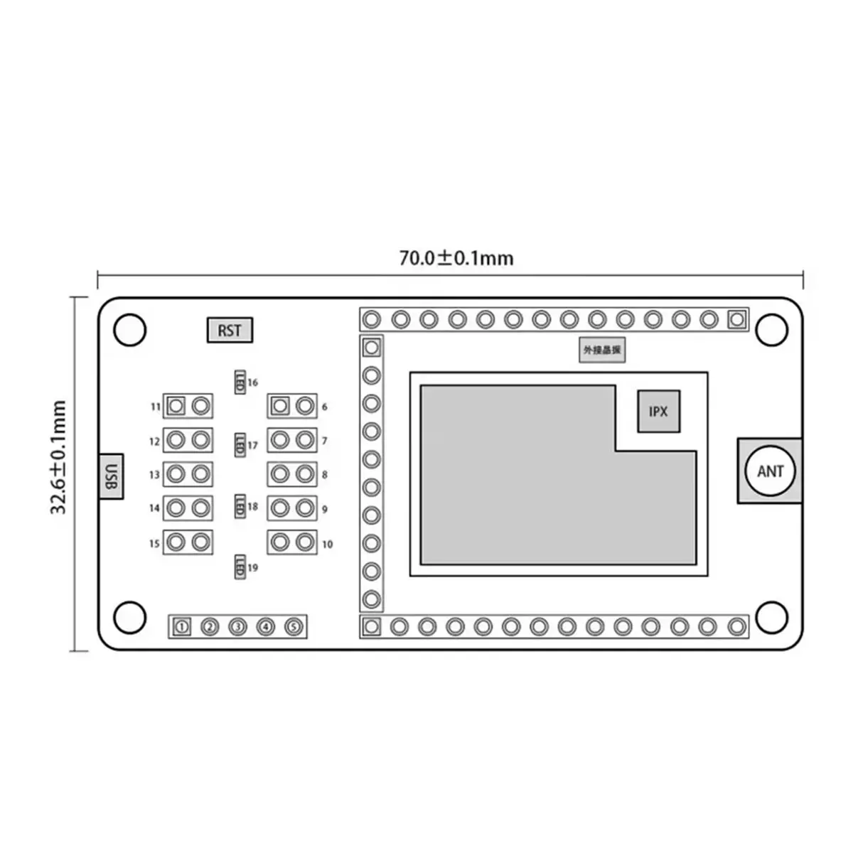 New CH340G USB Test Board CDSENET E70-433TBL-01 for CC1310 UART 433MHz Modbus 14dBm E70-433T14S 14dBm