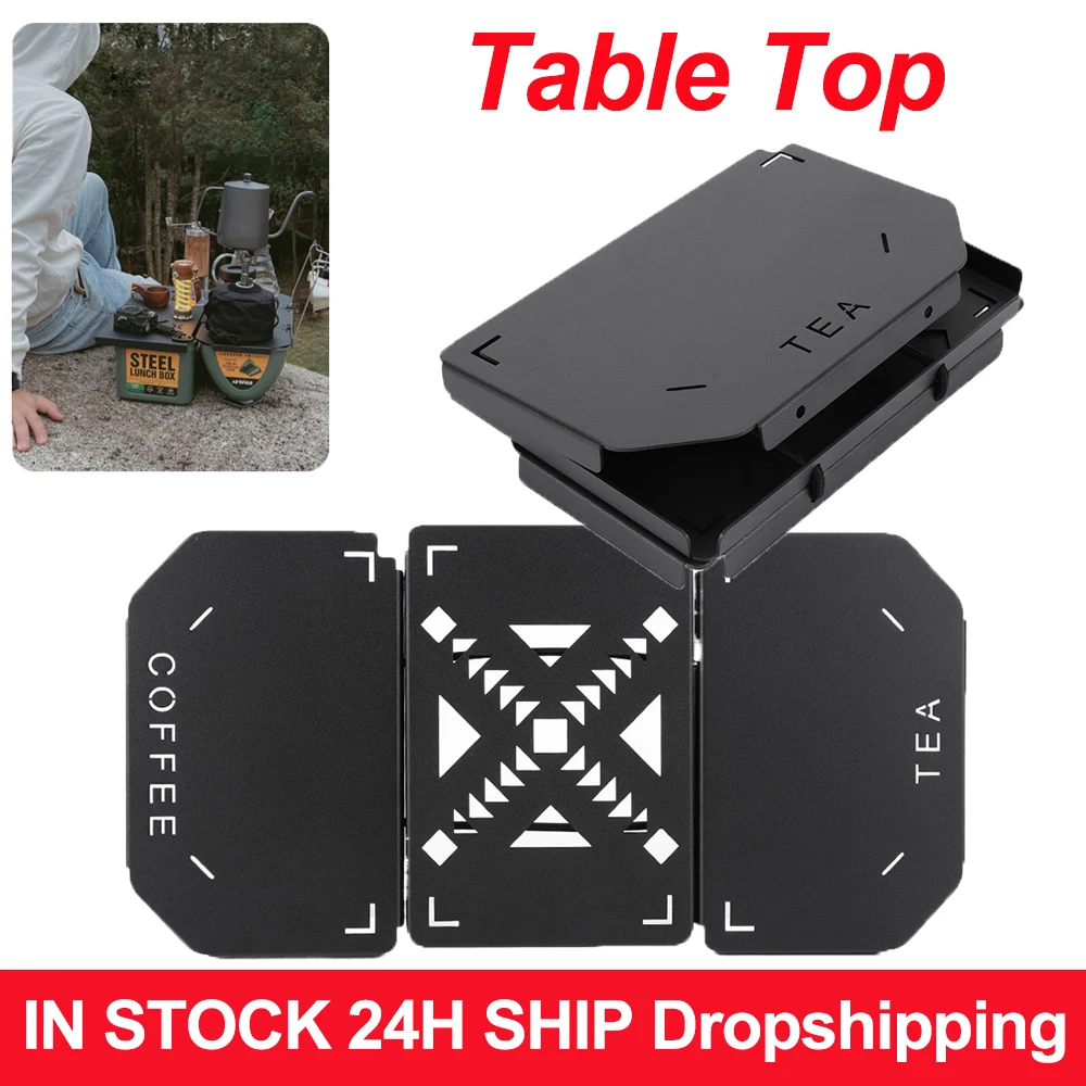 Folding Table Top Heavy Duty Table Board Plate Metal Mini Shelf Aluminum Alloy for Stanley Lunch Box 9.4L Camping Gear Lunch Box