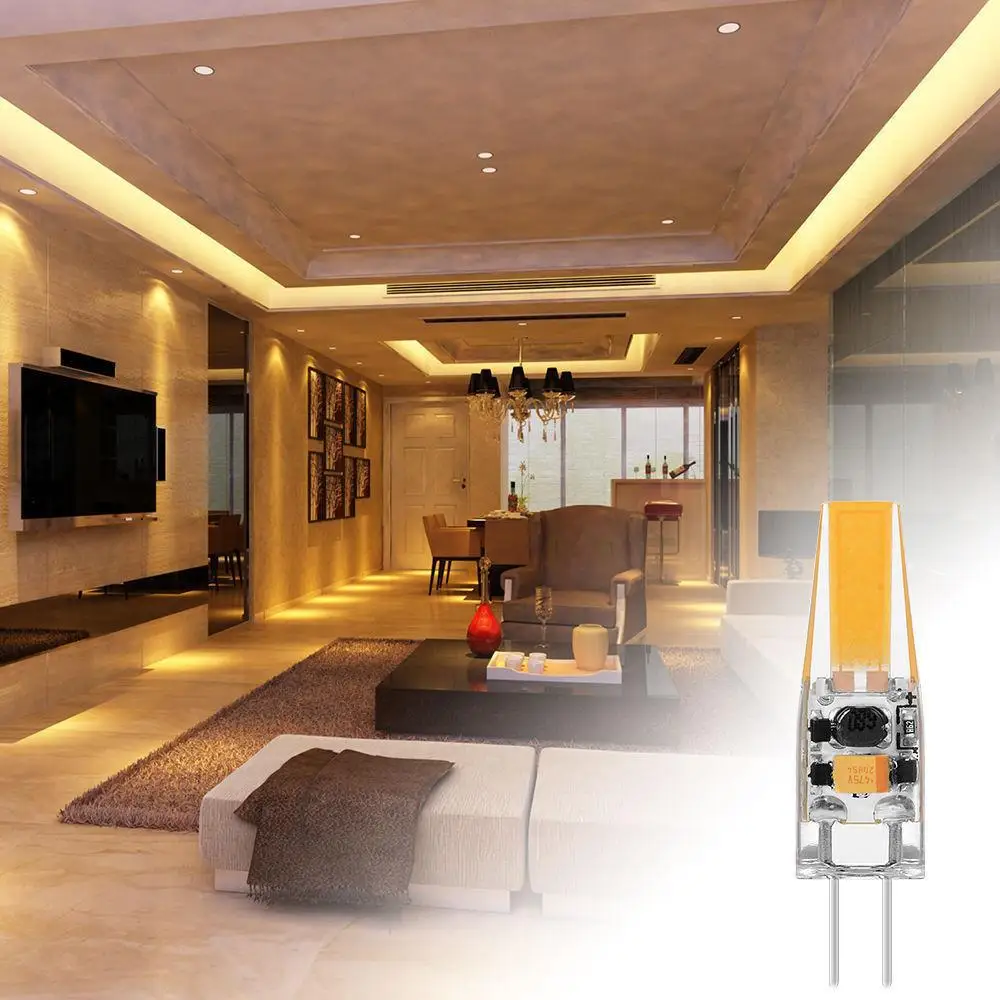 Crystal Silicone Lamp G4 COB LED 12V 3W Warm White 3000K Dimmable Eye Caring for Living Room and Dining Room Fixtures