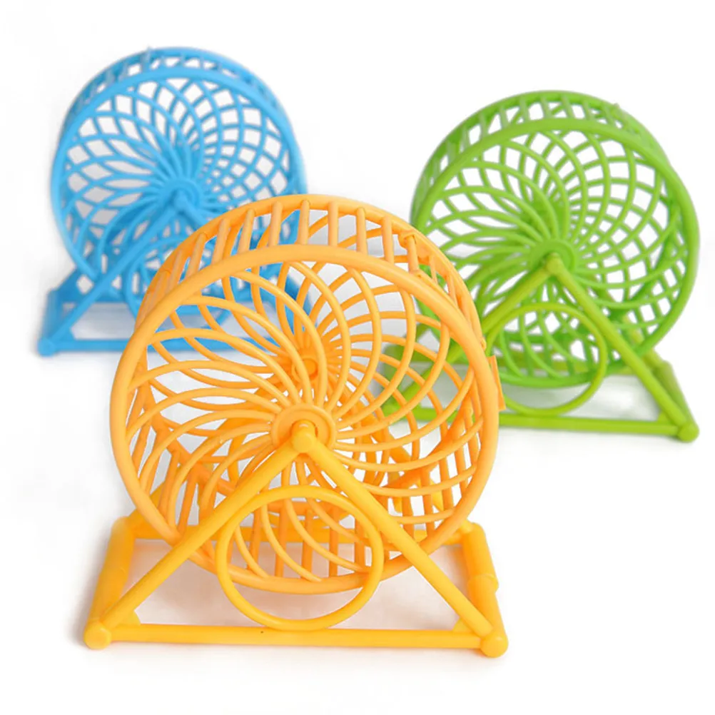 Plastic Small Animals Exercise Wheel Silent Hamster Wheel Sturdy Mouse Gerbil Pets Rotating Running Sports Fun