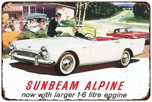 Sunbeam Alpine Auto Ad винтажная репродукция металлический знак