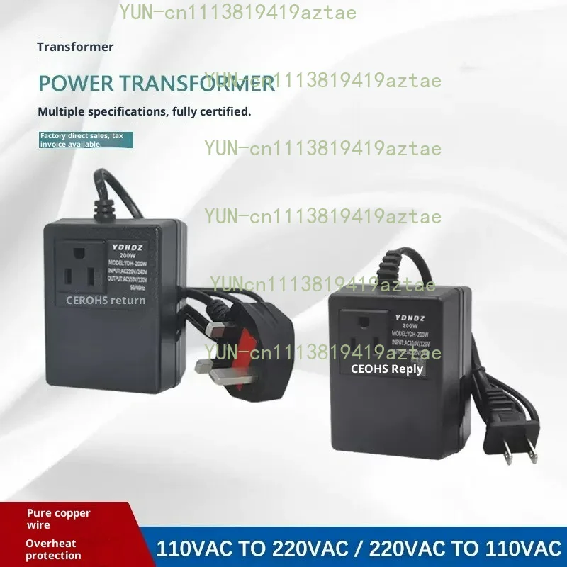 200W 220V To 110V Voltage Conversion Transformer EU/US/AU Plug Step-down Single-phase Stroke Voltage Conversion Transformer