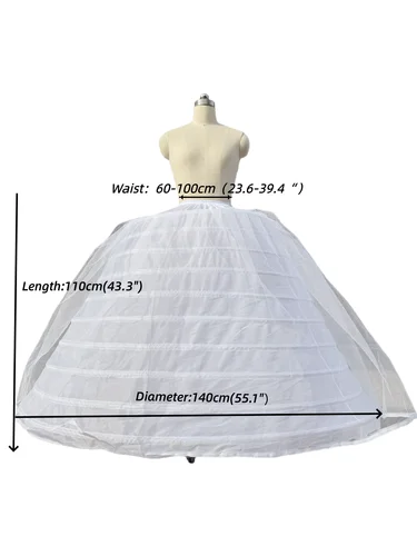 Imagen 2 del producto 2025 nuevo crinolina enagua ultra esponjosa de 10 aros y 1 capa para vestido de novia enagua nupcial