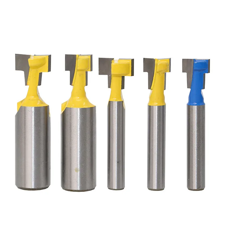 1 pieza 1/2 "12,7 MM 1/4" 6,35 MM cortador de caña tallado de madera ranura en T fresa enrutador broca cortador de carpintería para herramienta eléctrica