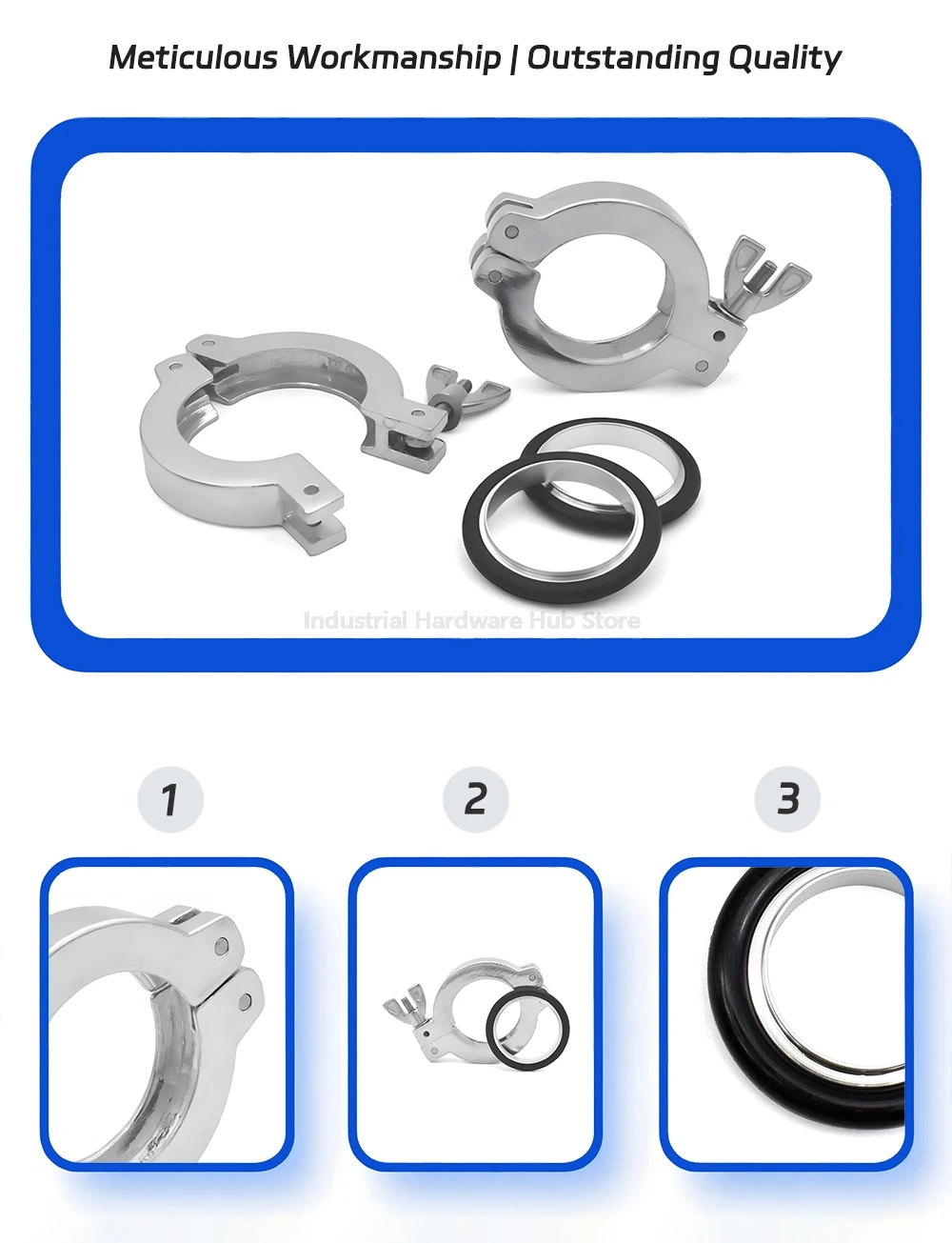 KF10 KF16 KF25 KF40 KF50 KF Vakuum-Schnellspanner aus Aluminiumlegierung mit NBR-O-Ring, Verbindungsset für Sanitär-Vakuumrohrverschraubungen – Detail 1