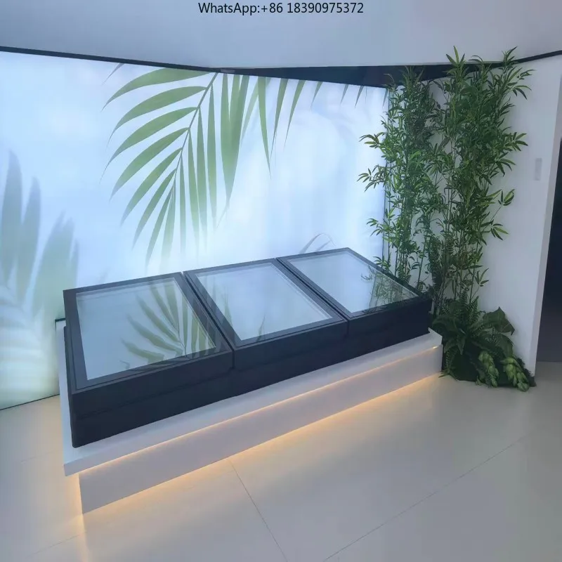 High Quality Sloped Roof Top Hung Manual Operated Weather Resistant Ventilation Aluminum Alloy  Sliding Sunroof Skylight