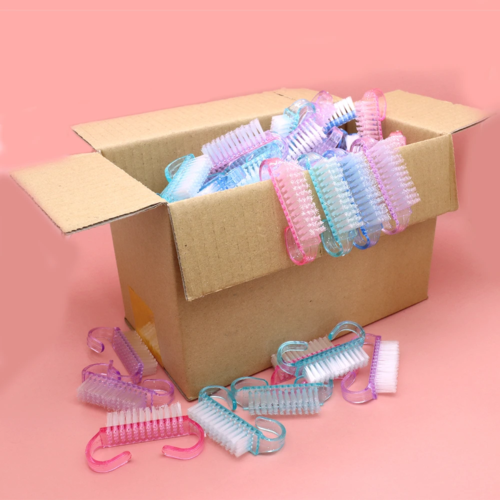 

50Pcs/Lot Cleaning Nail Brushes Tools Colorful Plastic Dust Cleaner Brushes Nail Art Manicure Pedicure Powder Soft Remover Brush