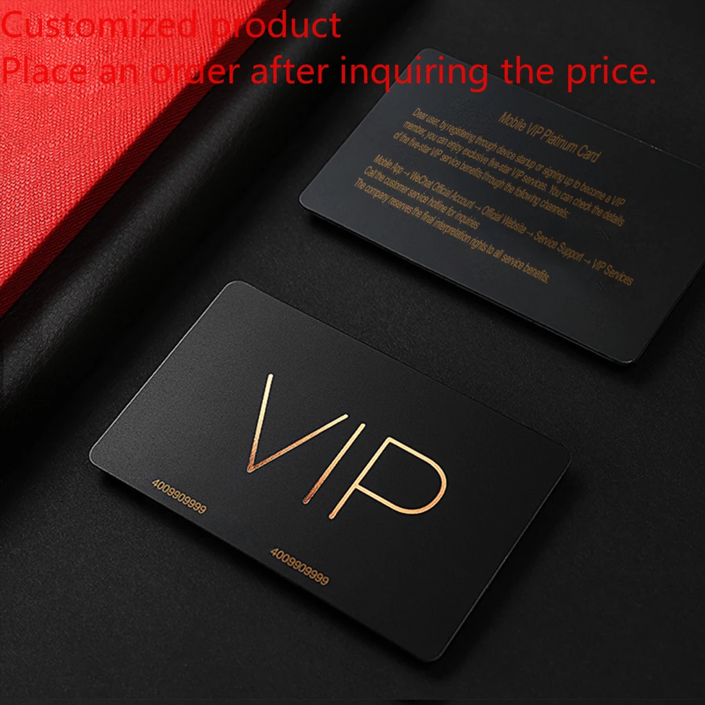 Customized product Custom Color 1K VIP Metal NFC RFID Foil Card PVC Material with Ntag213 Ntag215 T5577 Chip Business Hotel Use