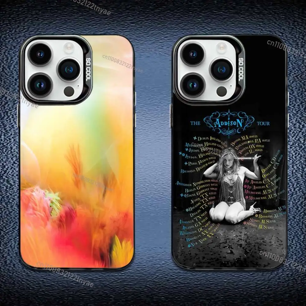 

A-Addison R-Rae Phone Case For iPhone 17,16,Pro,Max,e,15,14,Plus,13,12,Mini,11, Matte Colored Silver Luxury Cover