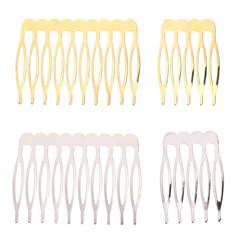 5/10 Teeth DIY Metal Hair Comb Claw Hairpins (Silver/Golden) For Wedding Jewelry