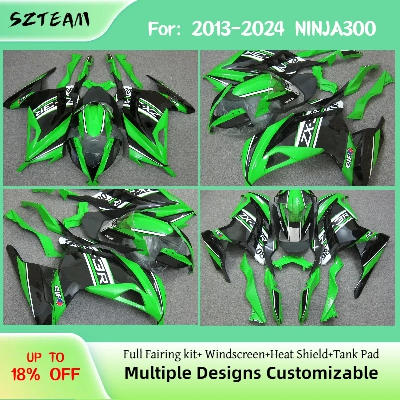 For KAWASAKI NINJA 300 2013 2014 2015 2016 2017 2018 2019 2020 2021 2022 2023 2024 Motorcycle Fairings EX300R PRO-2