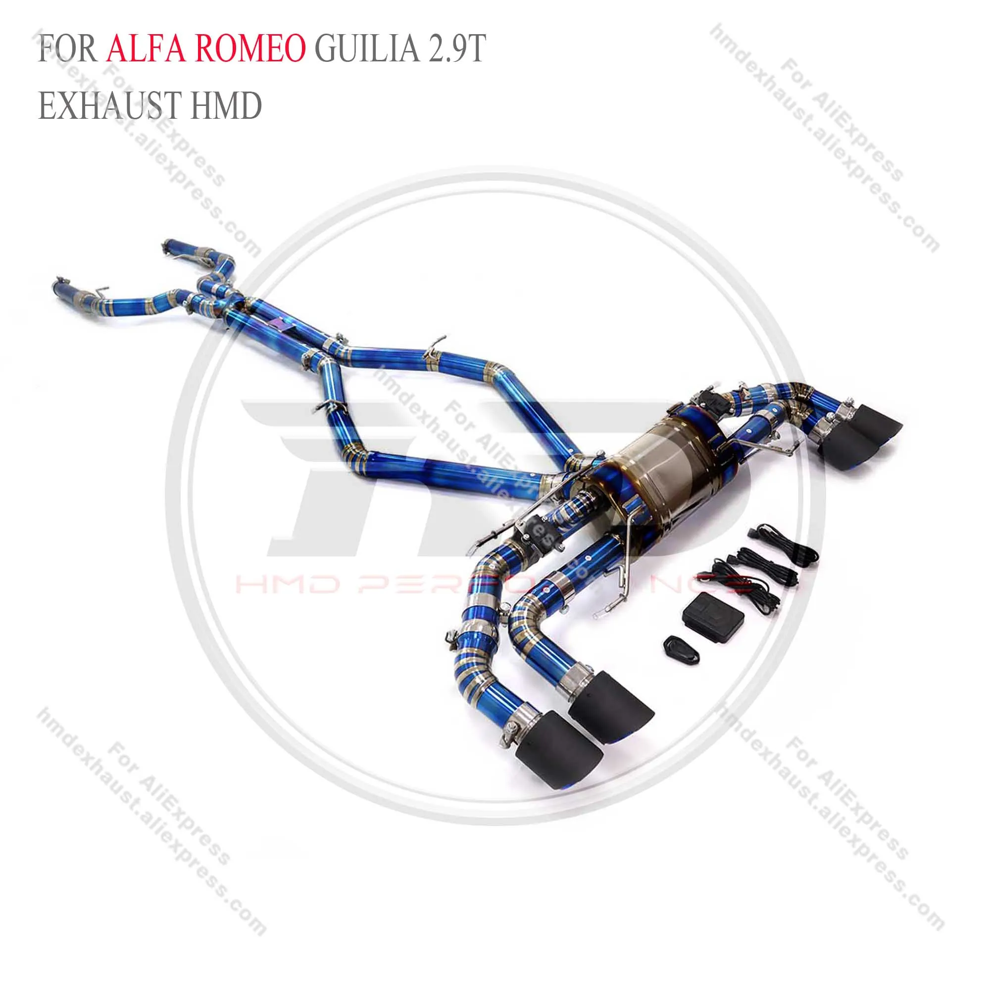 HMD Titanium alloy Exhaust System Performance Catback for Alfa Romeo Guilia 2.9T with valve