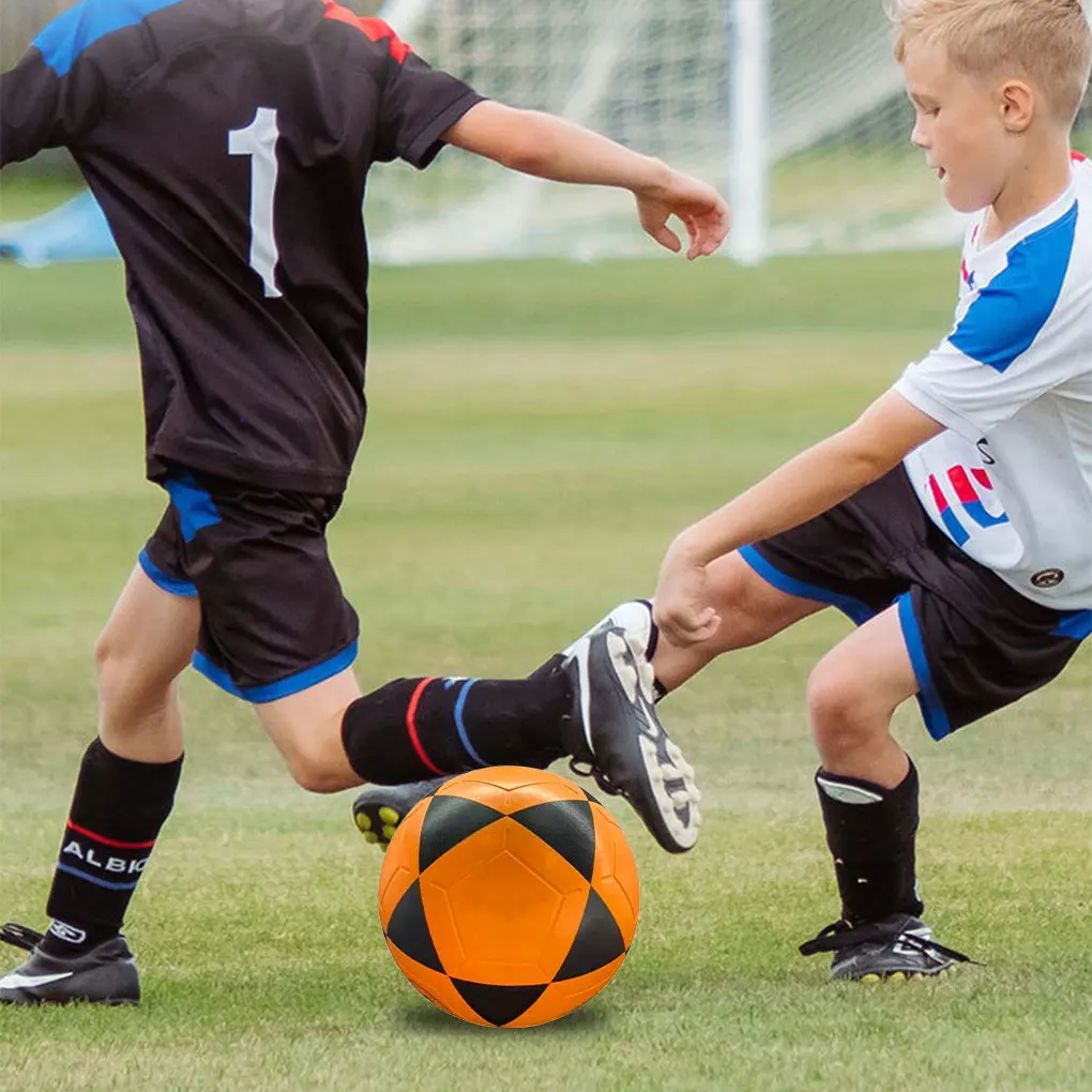 Professional Size 5 Soccer Ball With Soft PVC Cover Machine Stitched Panels For Added And Durability