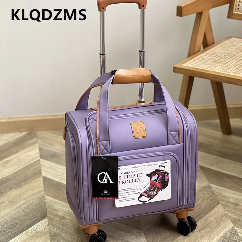 KLQDZMS Men's Suitcase Oxford Cloth Boarding Box Women's Small Password Box 16 Inches Men's Universal Wheel Rolling Luggage