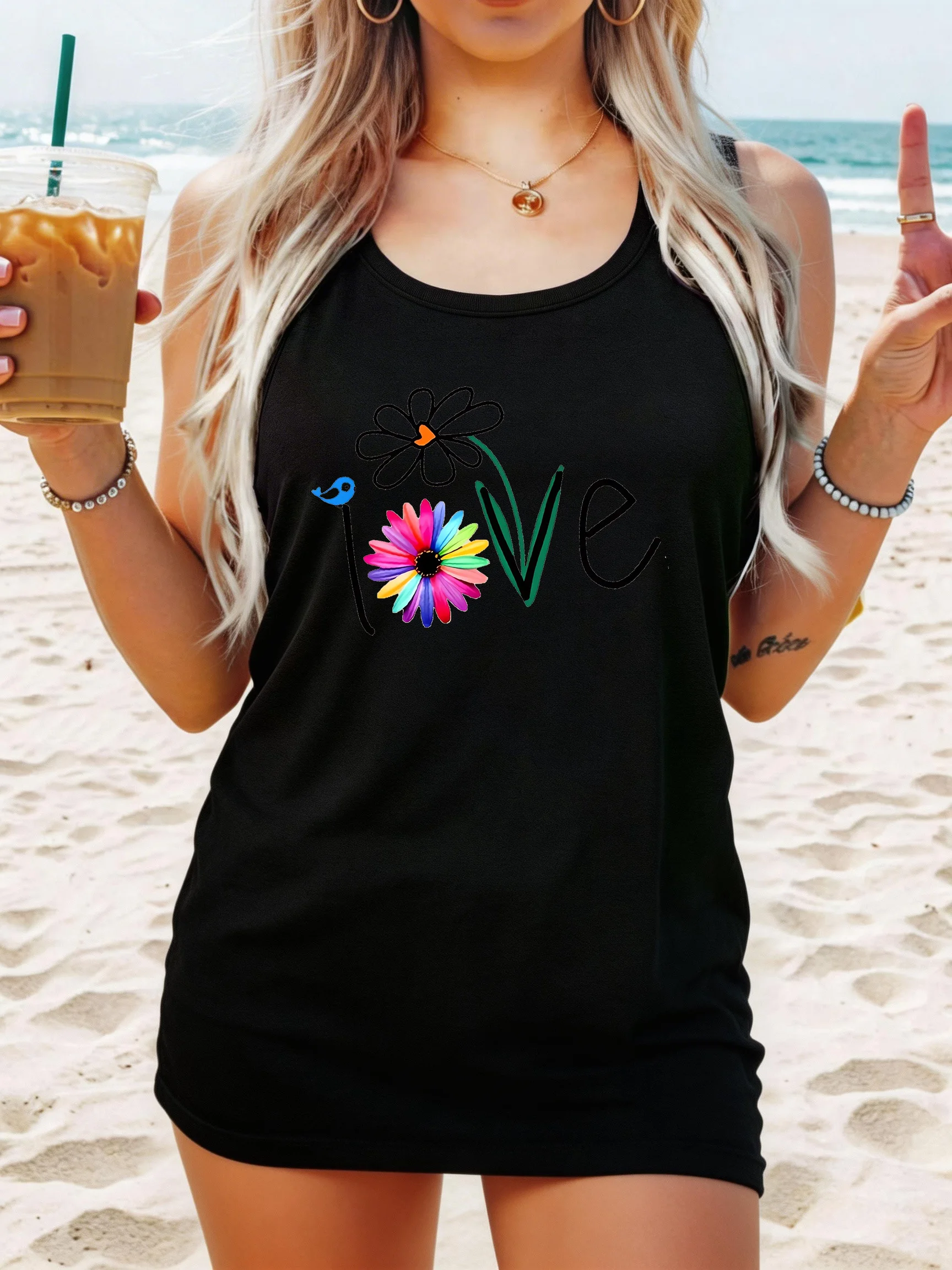

Loose Fit Printed Pocket T-Shirt for Women with Ribbed Collar round Neck 1-8XL plus Size Comfortable Casual Vest