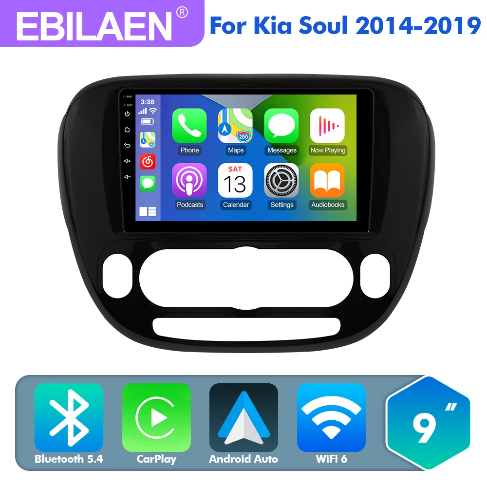 EBILAEN Android 13.0 Car Radio For KIA Soul 2014-2019 Multimedia Player Navigation GPS Carplay BT WIFI GPS FM