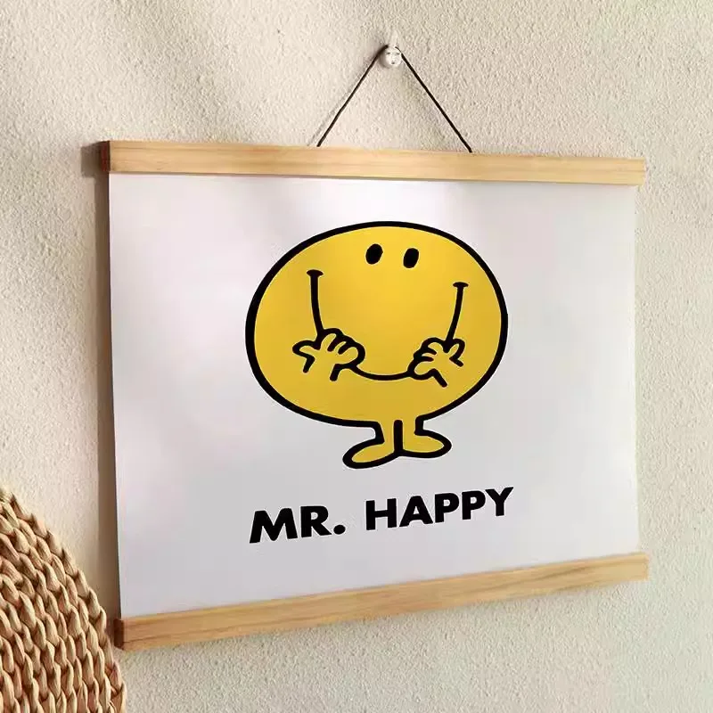 60cm Magnetic Poster Frames Hanger Wooden Hanging Frame Picture Painting Poster Holder Natural Teak Photos Scroll Wall Art Decor